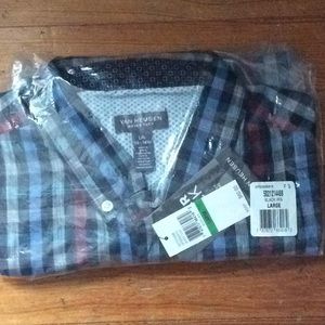 Blue Van Heusen Never Tuck long sleeve Shirt Large
